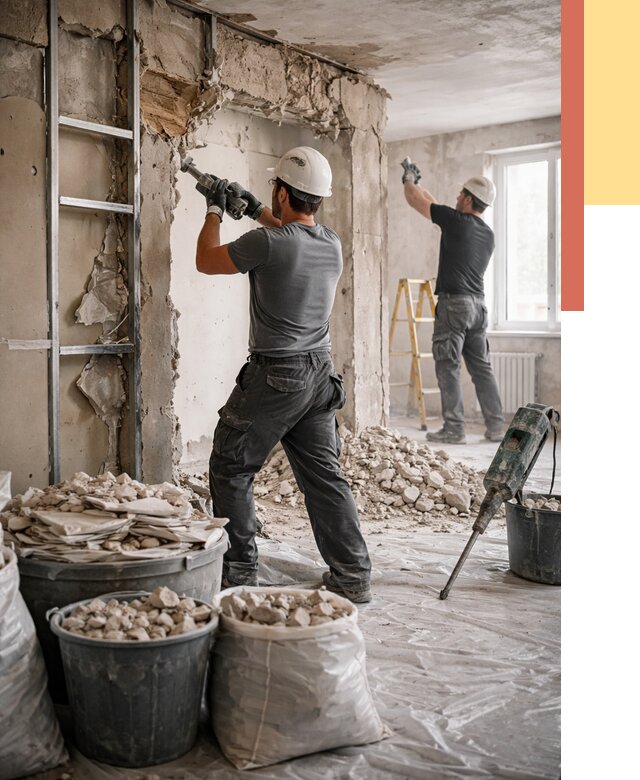 Демонтажные работы в Домодедово от 2842 руб. — услуги и цена под ключ | ОТДЕЛОЧНИК-Дмд