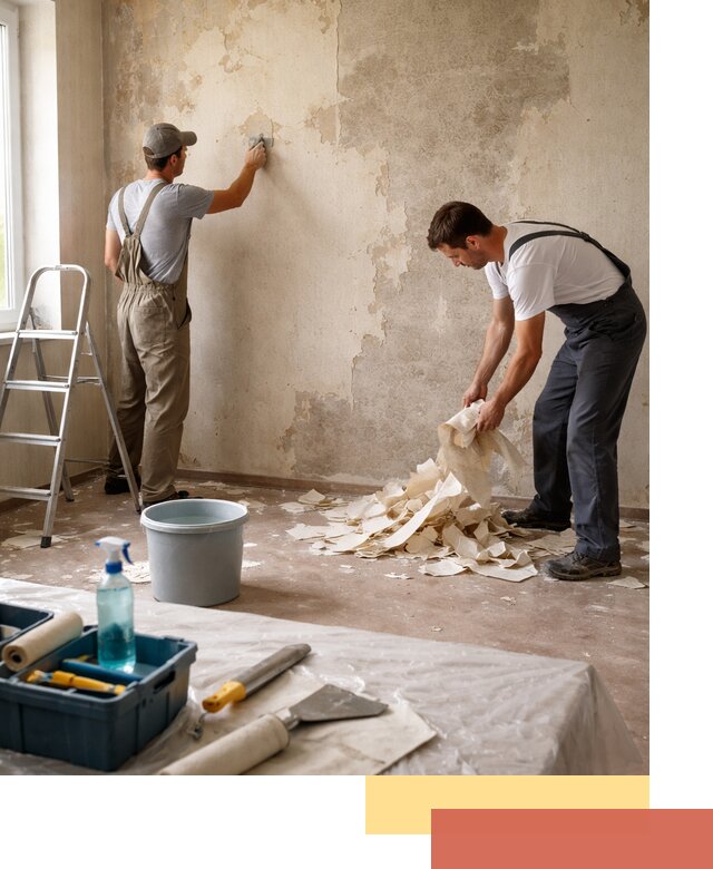 Снятие старых обоев в Домодедово быстро и качественно