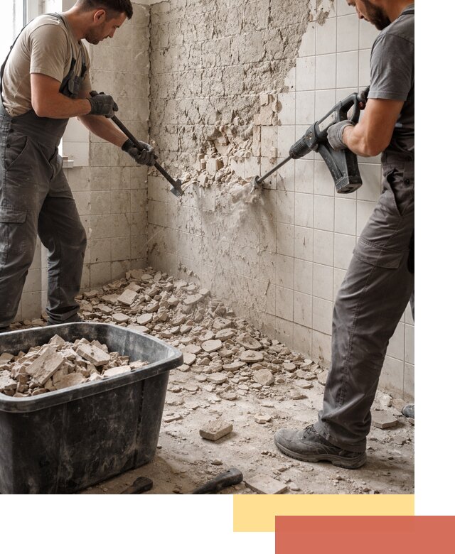 Демонтаж плитки со стен в Домодедово быстро и аккуратно