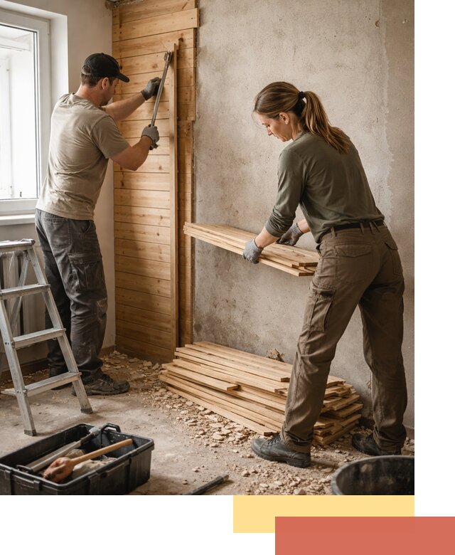 Демонтаж вагонки со стен в Домодедово — профессиональный демонтаж