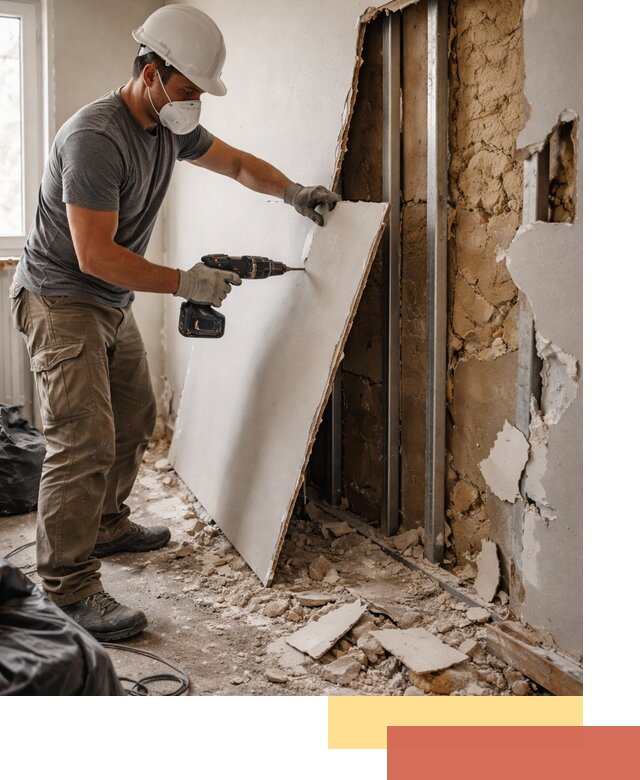 Демонтаж гипсокартона со стен в Домодедово качественно и быстро