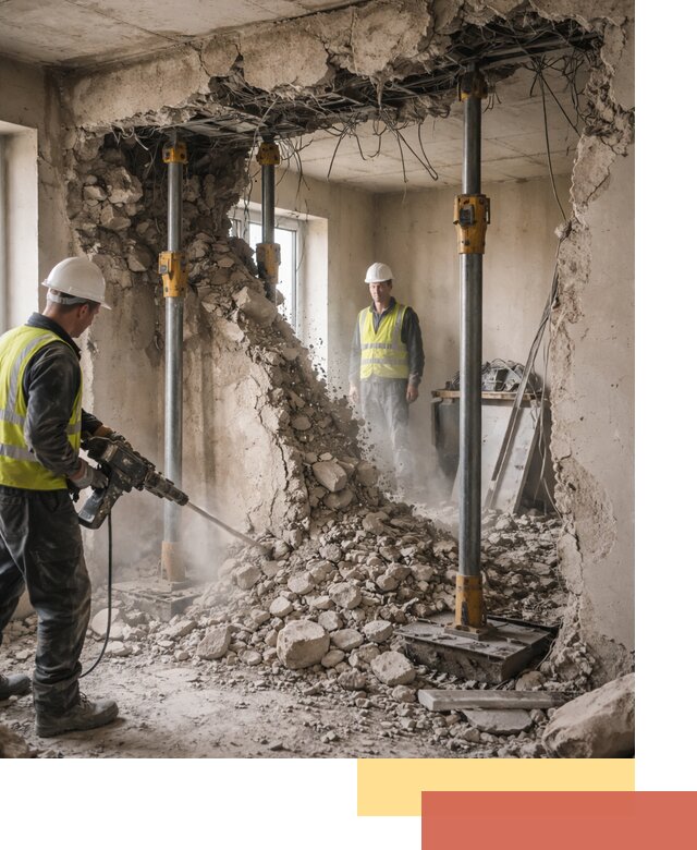 Снос несущих стен в Домодедово с гарантией безопасности и качества