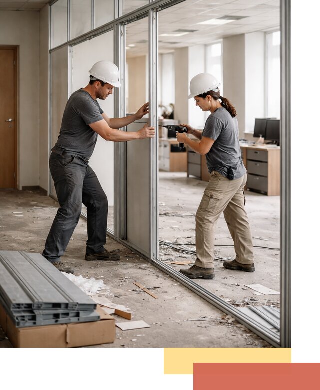 Демонтаж алюминиевых перегородок в Домодедово быстро и аккуратно