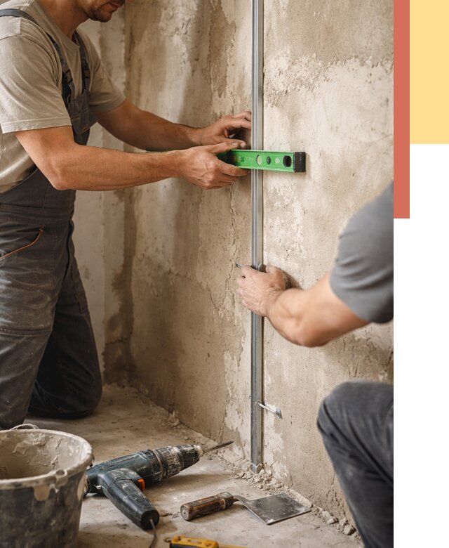 Установка штукатурных маяков в Домодедово от 7368 руб. — быстро и недорого | ОТДЕЛОЧНИК-Дмд