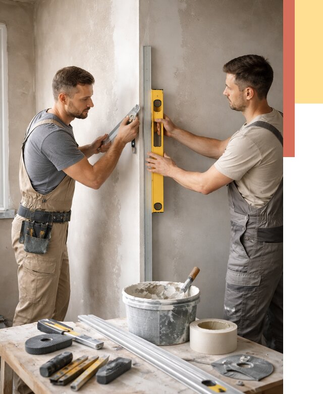 Выведение углов стен в Домодедово от 1947 руб. быстро и недорого | ОТДЕЛОЧНИК-Дмд