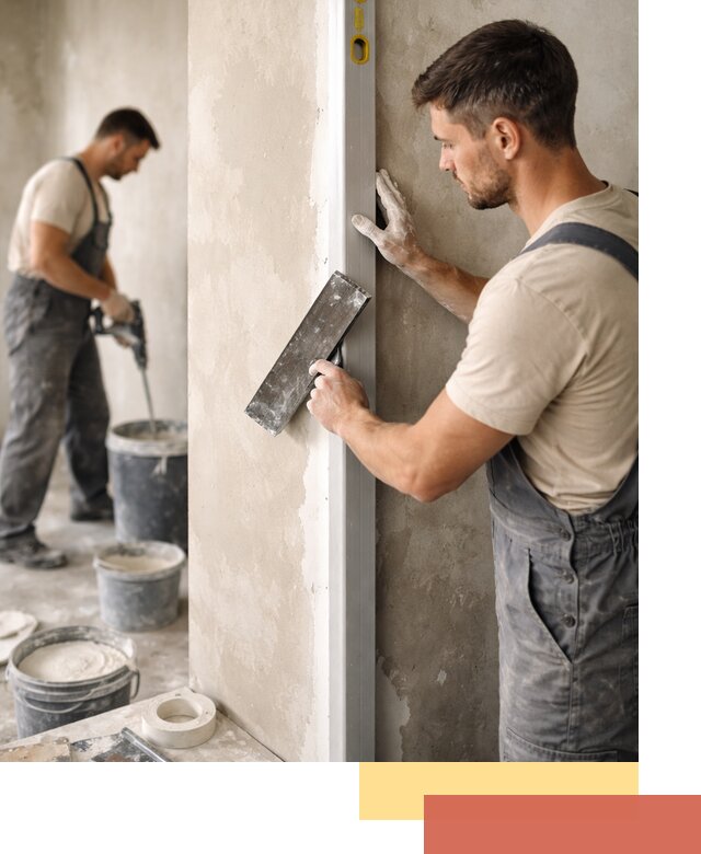 Выведение углов стен в Домодедово: монтаж и оштукатуривание