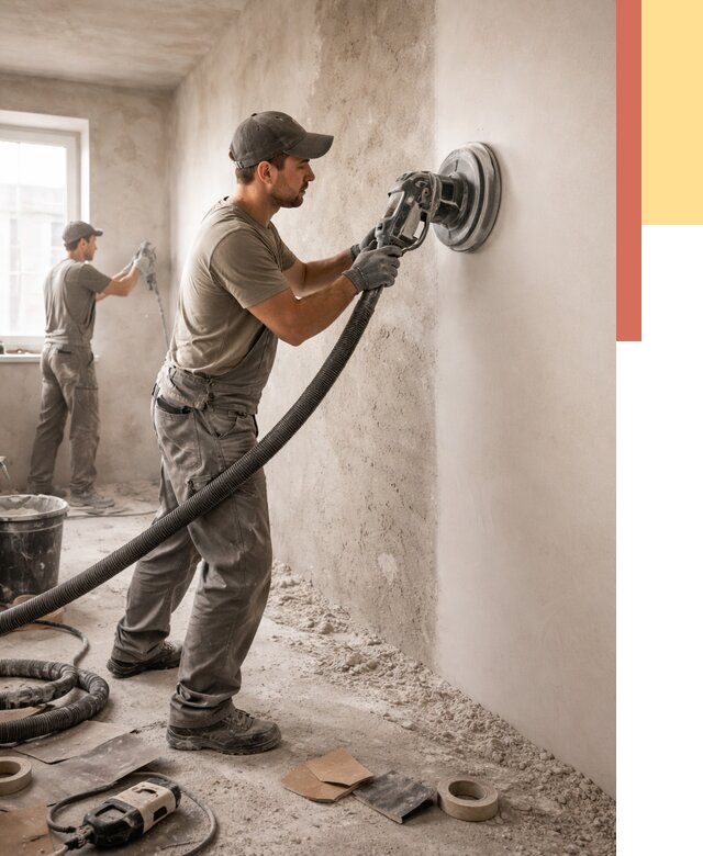 Шлифовка стен в Домодедово от 1263 руб/м2 — быстро и недорого | ОТДЕЛОЧНИК-Дмд