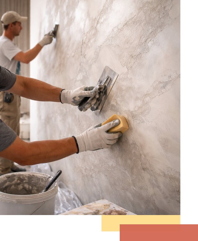 Декоративная штукатурка под мрамор в Домодедово для стен и потолков