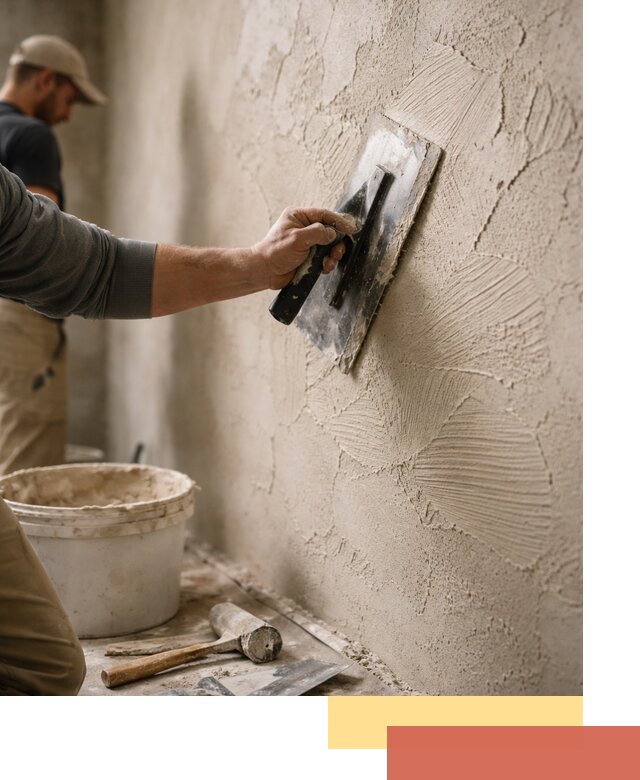 Фактурная штукатурка стен в Домодедово — монтаж, отделка, реставрация