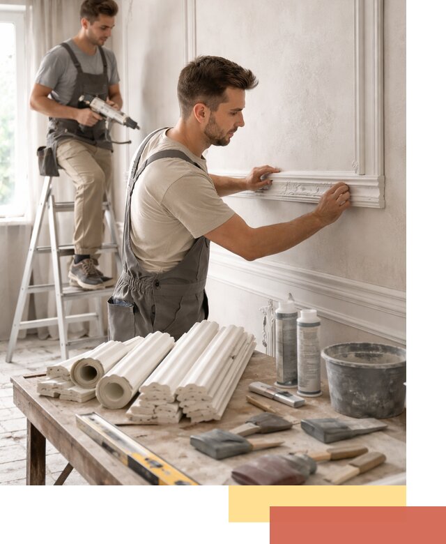 Монтаж лепнины на стены в Домодедово профессионально и качественно