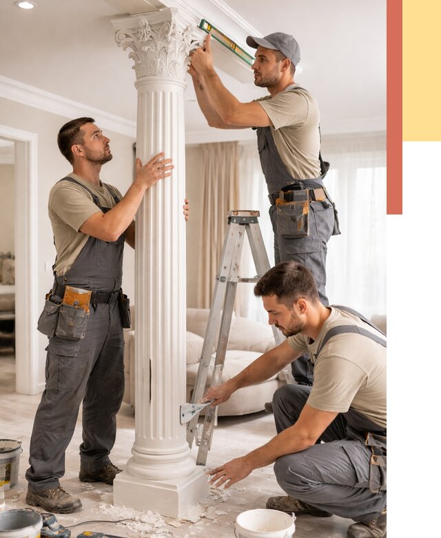 Установка декоративных колонн в Домодедово от 12631 руб. под ключ | ОТДЕЛОЧНИК-Дмд