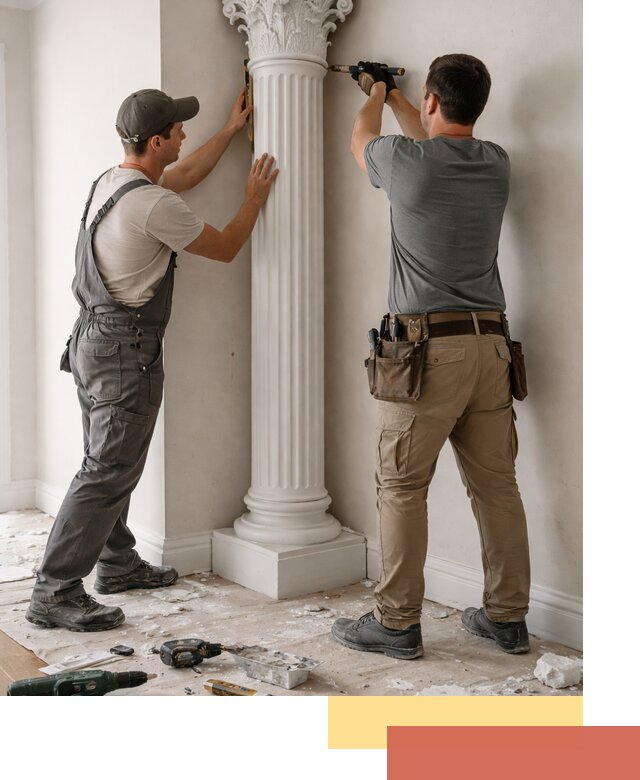 Установка декоративных колонн в Домодедово под ключ