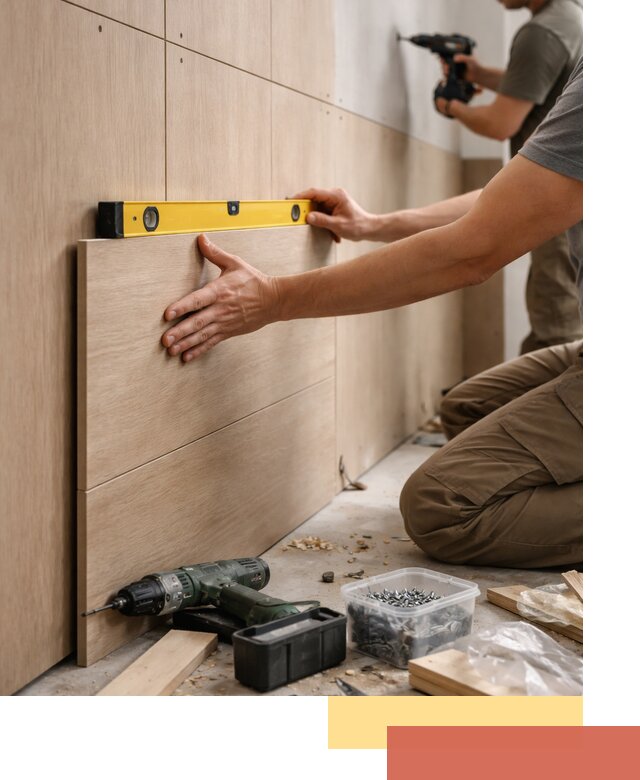 Профессиональный монтаж МДФ панелей на стены в Домодедово