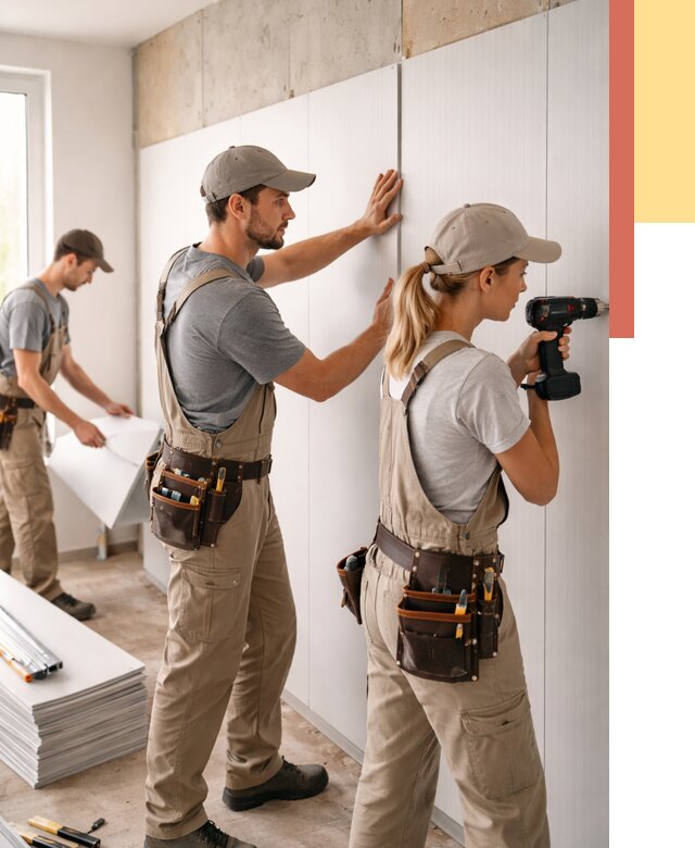 Монтаж ПВХ панелей на стены в Домодедово от 474 руб/м2 — быстро и недорого | ОТДЕЛОЧНИК-Дмд