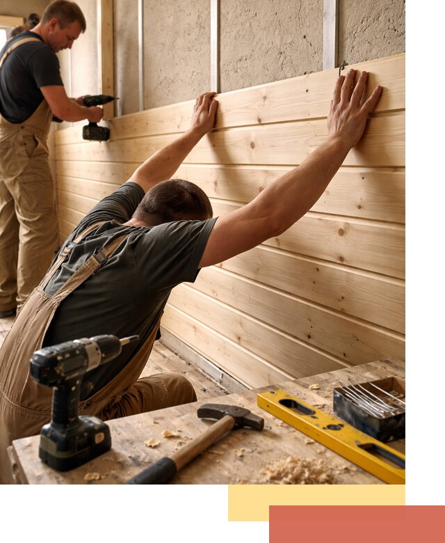 Монтаж деревянной вагонки на стены в Домодедово быстро и качественно