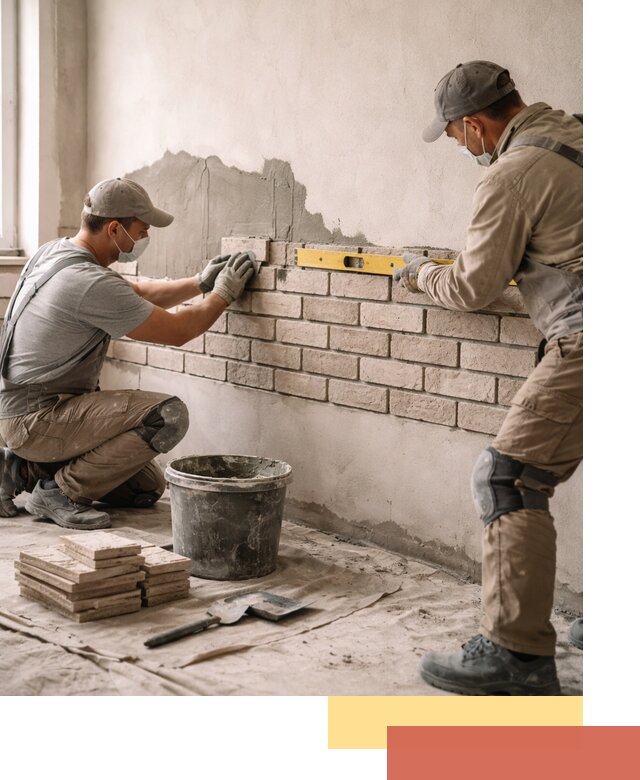 Монтаж декоративного кирпича профессионально в Домодедово