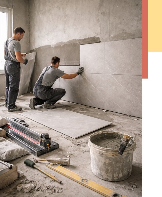 Облицовка стен керамогранитом в Домодедово от 4421 руб./м² — услуги под ключ | ОТДЕЛОЧНИК-Дмд