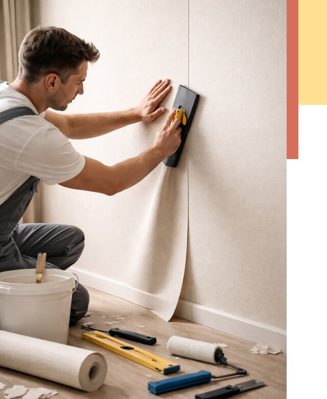 Поклейка виниловых обоев в Домодедово от 4737 руб. | Быстро и недорого — ОТДЕЛОЧНИК-Дмд