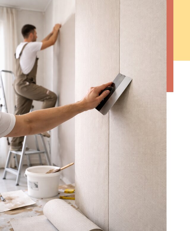 Поклейка текстильных обоев в Домодедово от 4737 руб. под ключ | ОТДЕЛОЧНИК-Дмд