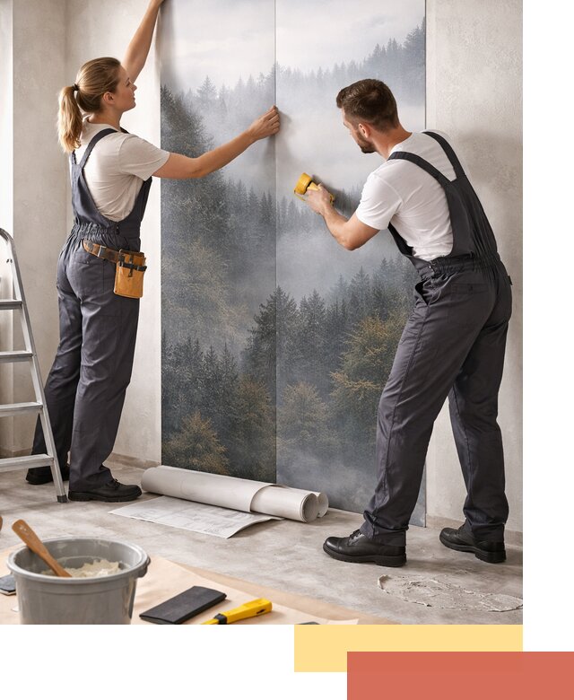 Поклейка фотообоев профессионально в Домодедово под ключ