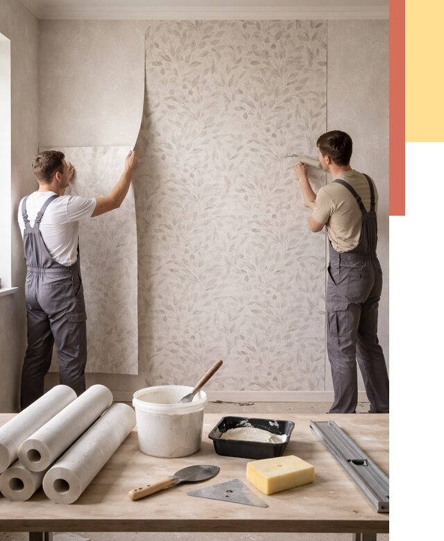 Поклейка обоев с подбором рисунка в Домодедово от 3684 руб. | ОТДЕЛОЧНИК-Дмд - быстро и недорого
