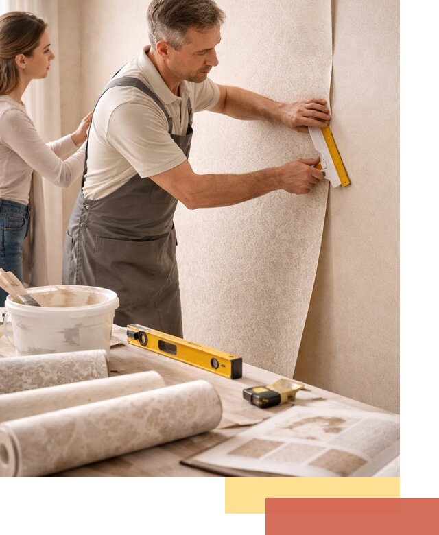 Поклейка обоев с подбором рисунка в Домодедово