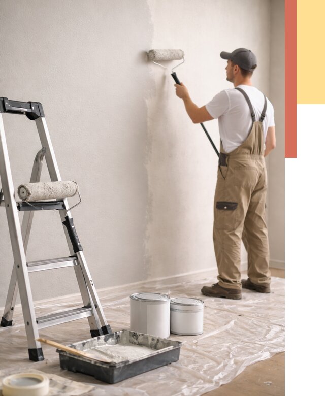 Покраска стен латексной краской в Домодедово от 4737 руб. за м2 | ОТДЕЛОЧНИК-Дмд