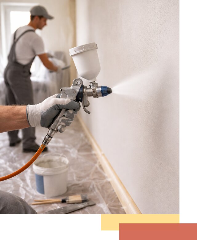 Покраска стен краскопультом в Домодедово быстро и качественно