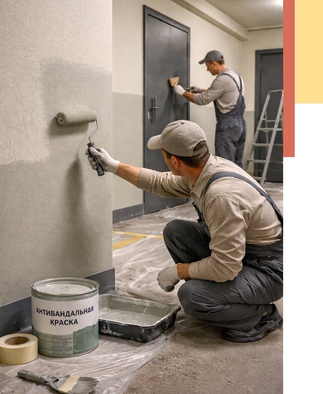 Покраска стен антивандальной краской в Домодедово от 4737 руб./м² под ключ | ОТДЕЛОЧНИК-Дмд