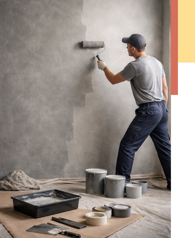 Покраска стен под бетон в Домодедово от 684 руб. за м2 — быстро и недорого | ОТДЕЛОЧНИК-Дмд