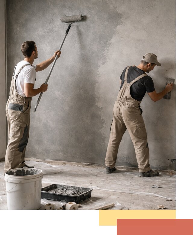 Покраска стен под бетон в Домодедово профессионально и недорого