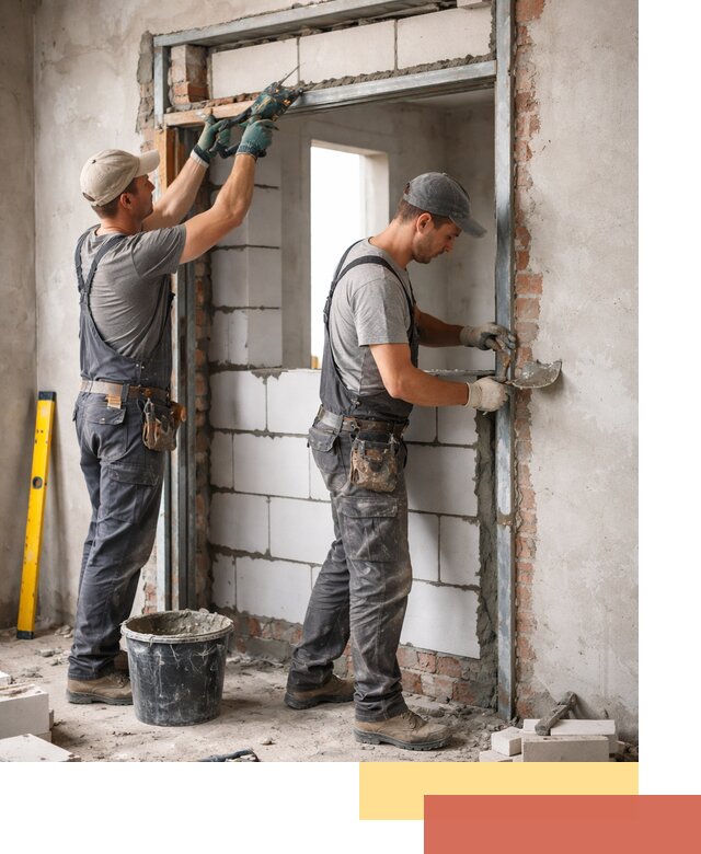 Закладка дверного проема под ключ в Домодедово: демонтаж, монтаж, отделка