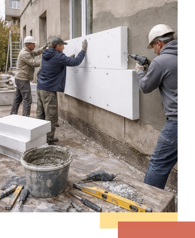 Утепление наружных стен пенопластом в Домодедово