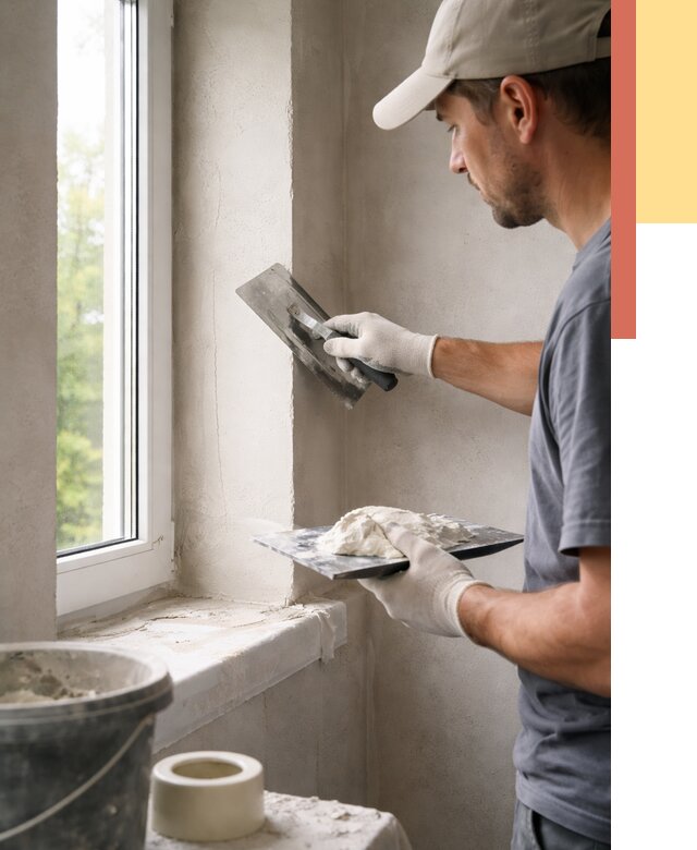 Штукатурка откосов в Домодедово от 4737 руб/м² — услуги и выравнивание под ключ | ОТДЕЛОЧНИК-Дмд