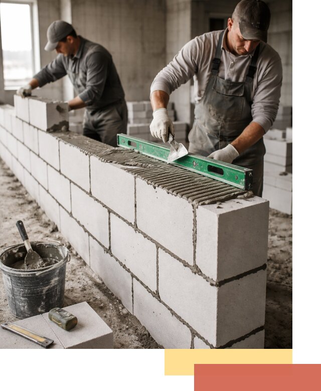 Кладка перегородок из газобетона в Домодедово быстро и качественно