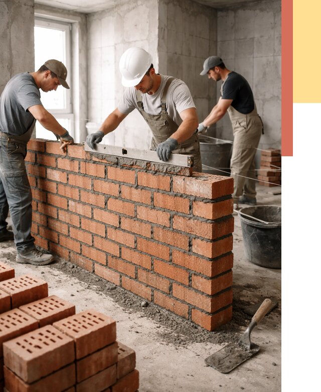 Кладка перегородок из кирпича в Домодедово от 3684 руб. за м² | ОТДЕЛОЧНИК-Дмд