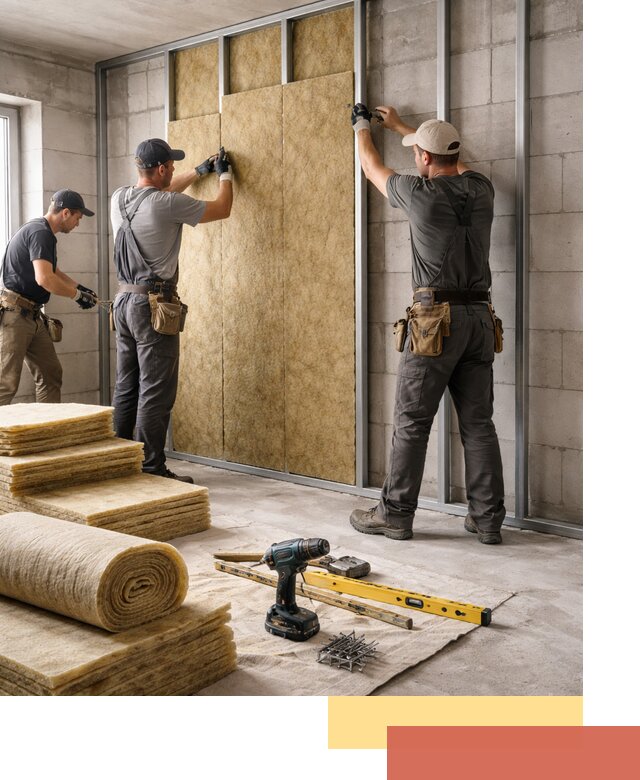 Шумоизоляция перегородок из блоков в Домодедово — монтаж и защита шумоизоляцией