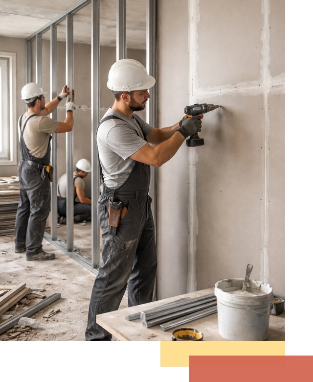 Перегородки из огнестойкого гипсокартона в Домодедово под ключ