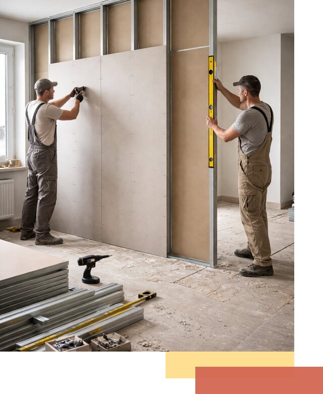 Зонирующая перегородка из гипсокартона под ключ в Домодедово