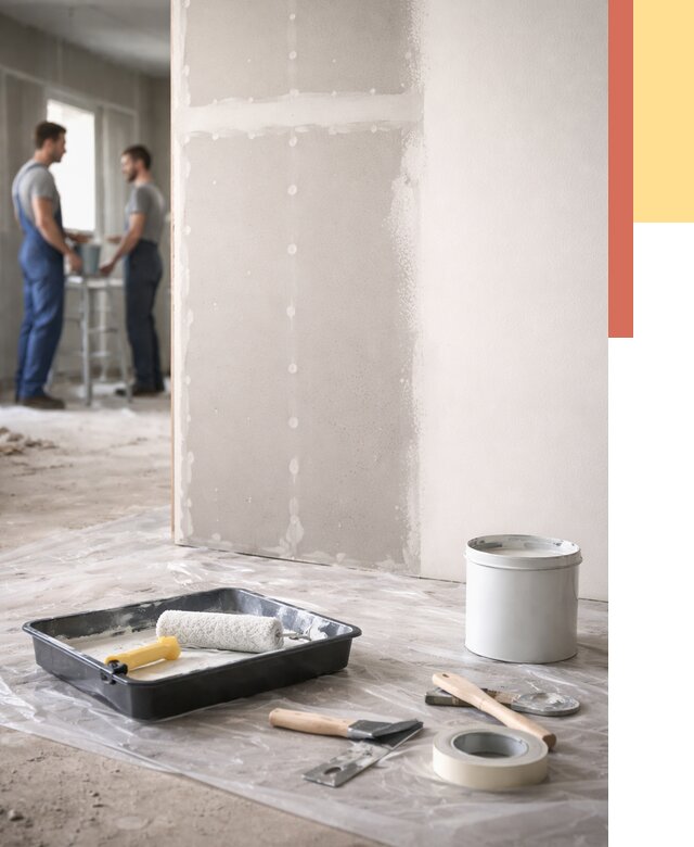 Покраска перегородок из гипсокартона в Домодедово от 4737 руб. под ключ | ОТДЕЛОЧНИК-Дмд