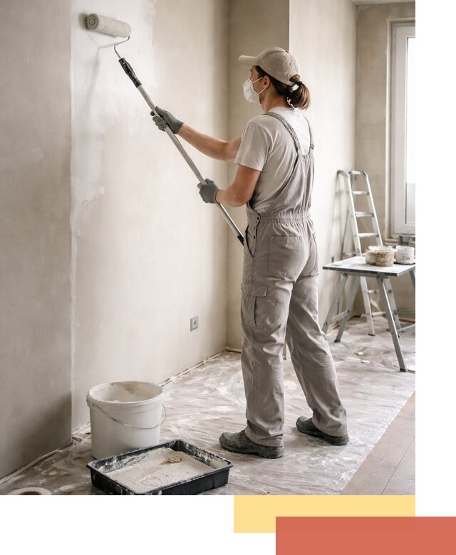 Покраска перегородок из гипсокартона в Домодедово качественно и недорого