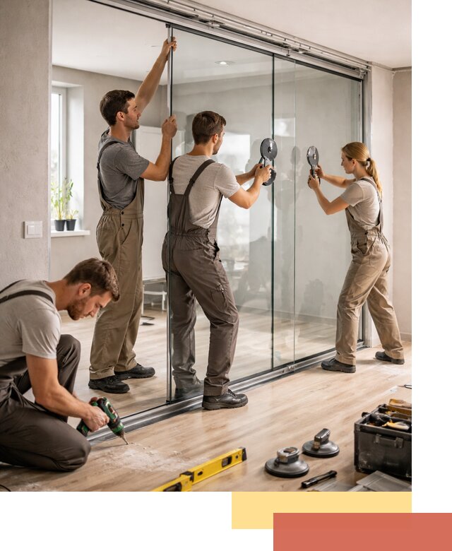 Изготовление стеклянных перегородок на заказ в Домодедово