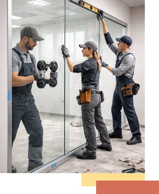 Профессиональный монтаж стеклянных перегородок в Домодедово