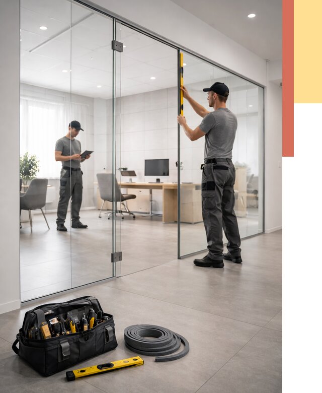 Цельностеклянные перегородки под ключ в Домодедово от 10000 руб. — монтаж и цены | ОТДЕЛОЧНИК-Дмд