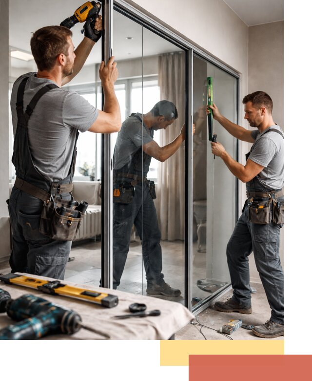 Каркасные стеклянные перегородки под ключ в Домодедово