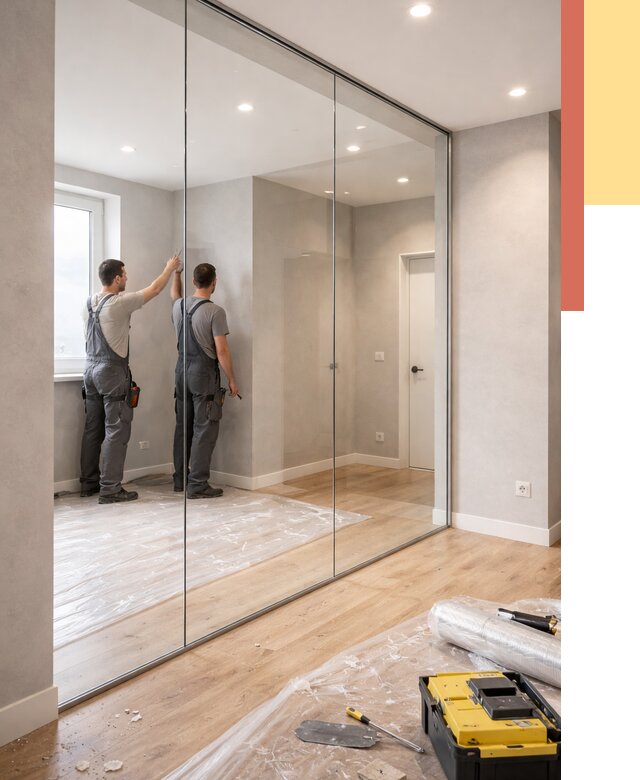 Безрамные стеклянные перегородки в Домодедово — монтаж от 10000 руб. | ОТДЕЛОЧНИК-Дмд