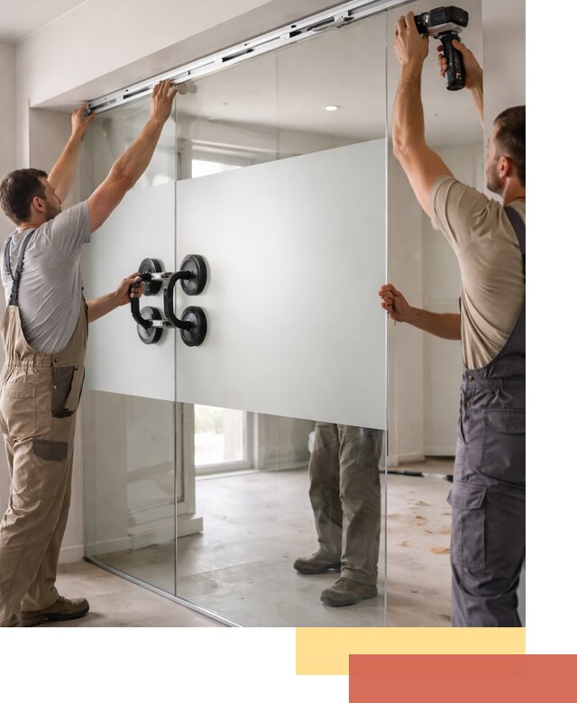 Матовые стеклянные перегородки под ключ в Домодедово