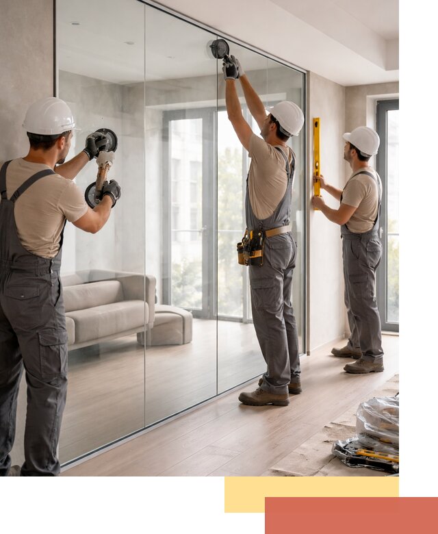 Перегородки из закаленного стекла в Домодедово для офисов и квартир