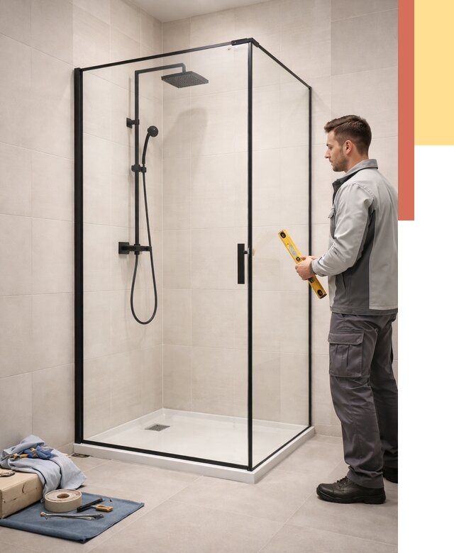 Стеклянные перегородки для душа в Домодедово от 13158 руб. | Монтаж под ключ — ОТДЕЛОЧНИК-Дмд