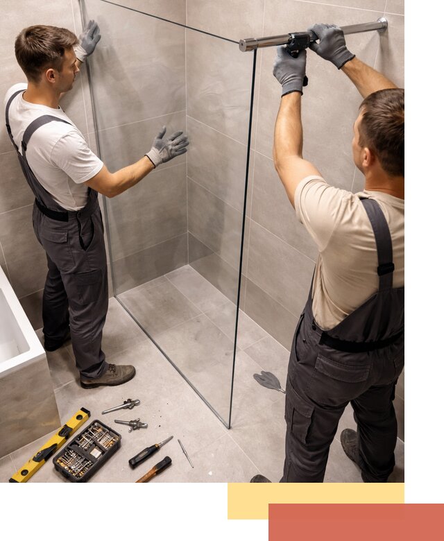 Стеклянные перегородки для душа в Домодедово — изготовление и монтаж